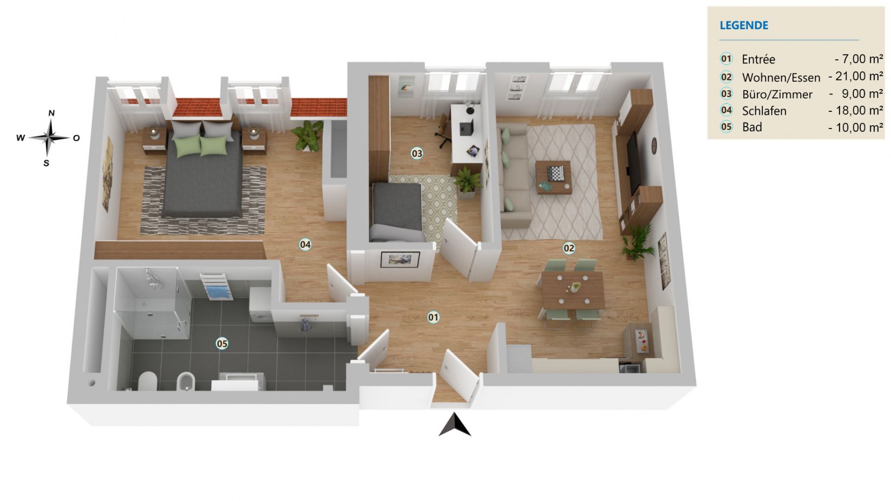 Visualisierung der Wohnung